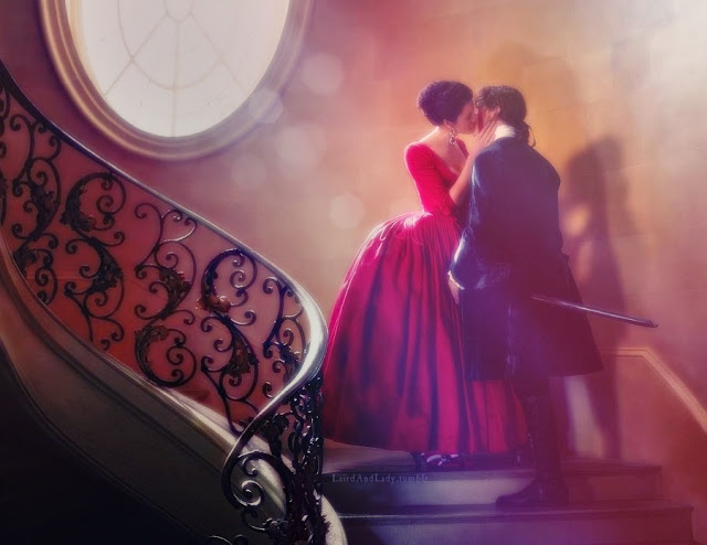 Outlander 202 Red Dress Kiss Digital Art