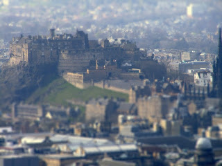 Picture taken from Arthurs Seat and modified using Picasa 3 and Gimp2 to create that model like effect.