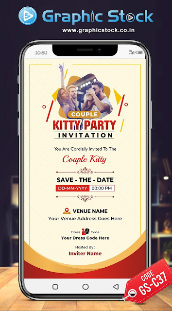 Couple Kitty Invitation Card