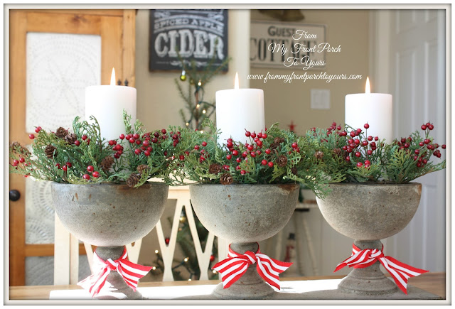 French Farmhouse- Christmas- Kitchen -table -centerpiece- French Country-From My Front Porch To Yours