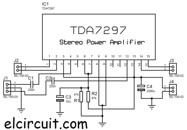 Tda7297 Diy Stereo Power Amplifier Electronic Circuit