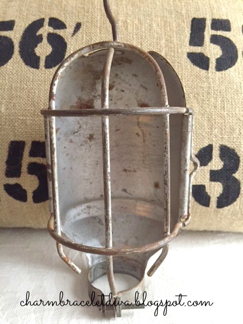 vintage industrial wire cage lamp