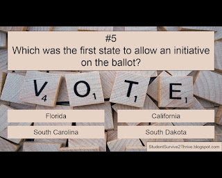 Which was the first state to allow an initiative on the ballot? Answer choices include: Florida, California, South Carolina, South Dakota