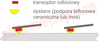 Linefollower  jednoosiowy - Korekta ustawienia transoptorów w listwie.