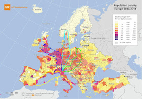 Mapa Europa diferentes bananas