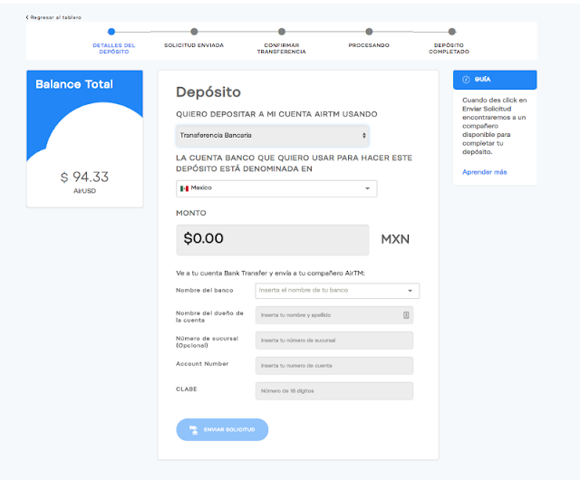 Detalles Deposito AirTM