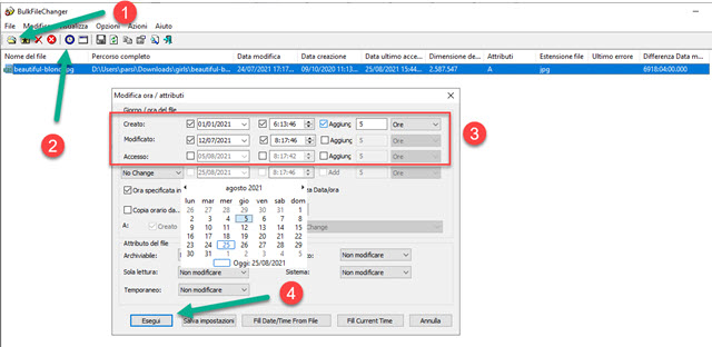 interfaccia di bulk file changer