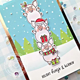 Sunny Studio Stamps: Hogs & Kisses Frilly Frame Dies Merry Mice Dies Santa Claus Lane Winter Themed Holiday Card by Franci Vignoli