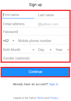 Cara Buat Email Yahoo | Daftar Yahoo Mail Indonesia Lengkap Dengan Gambar