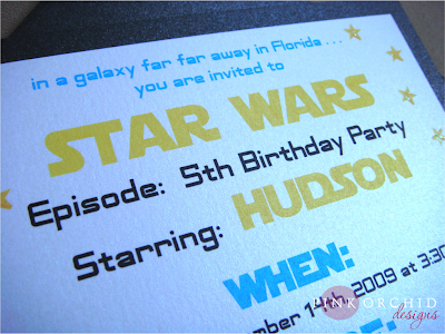 Pink Orchid Weddings Star Wars Birthday Party Invitations