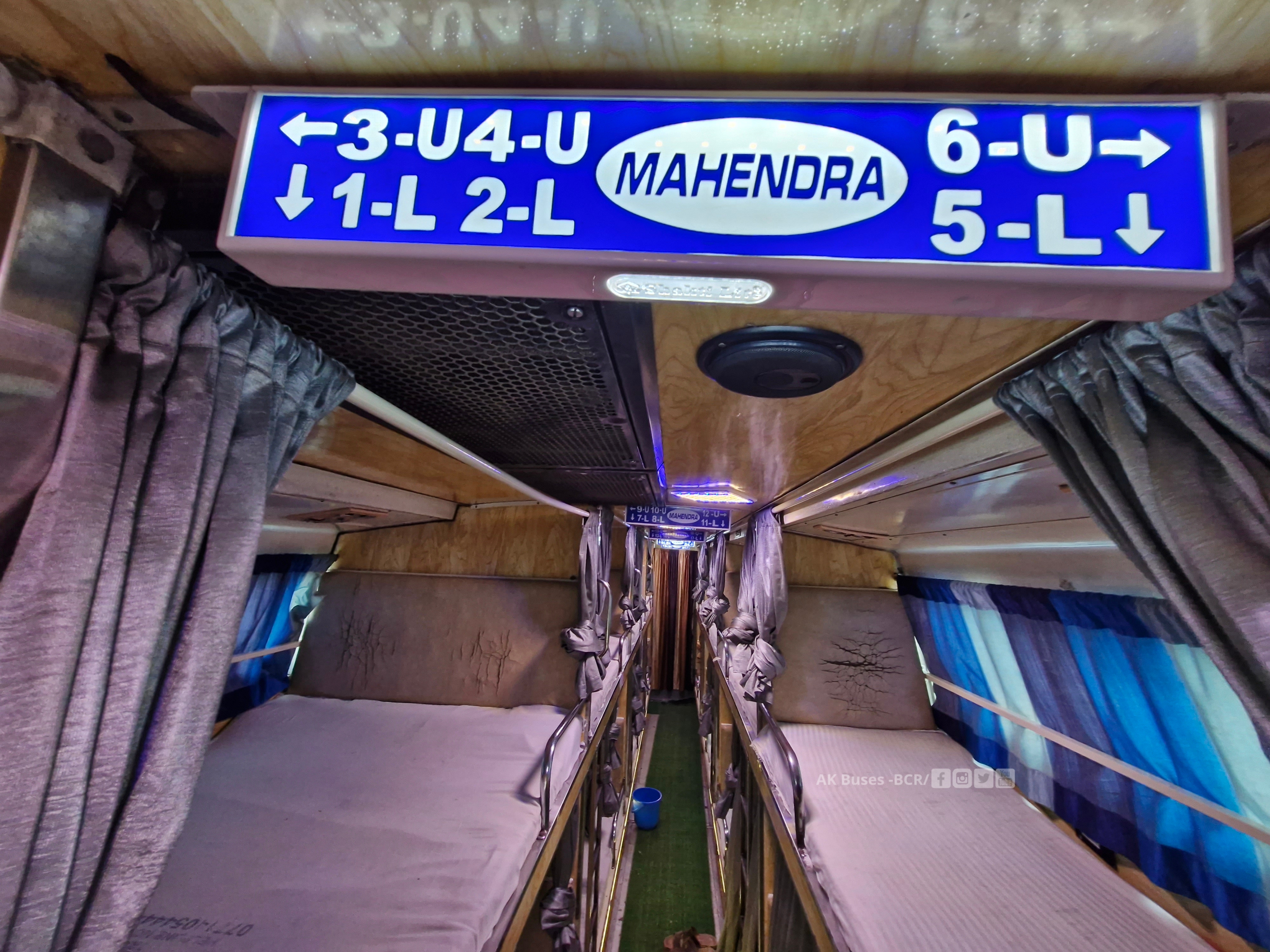 Mahendra Bharatbenz sleeper Bus interior photos