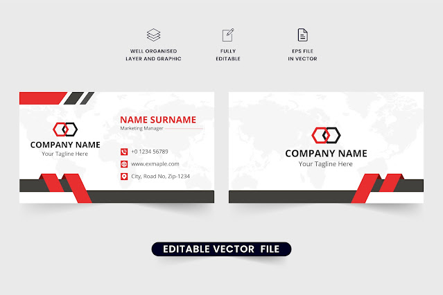Printable business card vector design free download