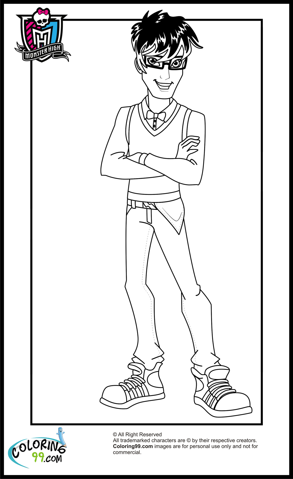 monster high boys jackson jekyll coloring pages