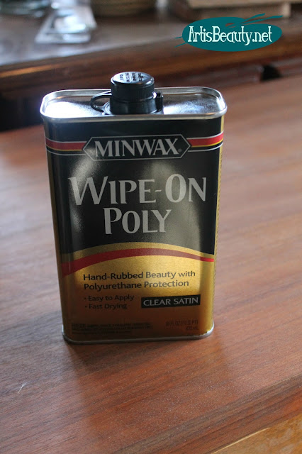 MINWAX WIPE ON POLY HAND RUBBED FINISH MCM MID CENTURY MOD DRESSER MAKEOVER DIY FURNITURE