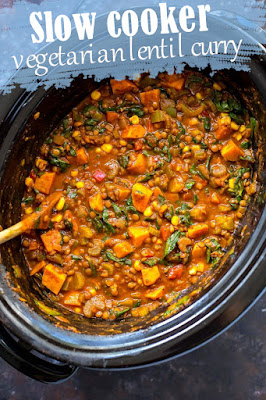 Slow cooker vegetarian lentil curry