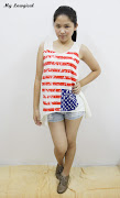 Code : 035America Flag. Size : Fits XS ~ M. Colour : As shown in picture