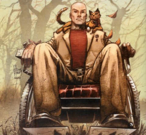 Professor X with the cat