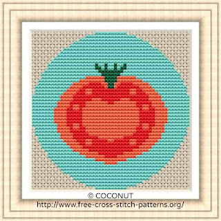 TOMATO VEGETABLE ICON, FREE AND EASY PRINTABLE CROSS STITCH PATTERN