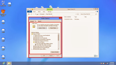 Learn how to disable show or don't show hidden files and folders in windows 8 step15