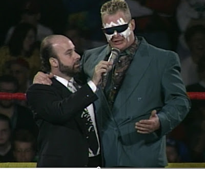 The Sandman makes his "retirement" speech with Todd Gordon at ECW November to Remember 94