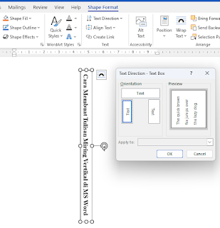 Cara Membuat Tulisan Miring Vertikal di MS Word