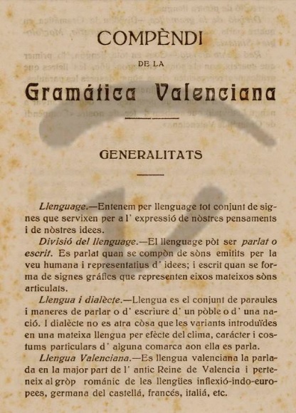 Compendi de Gramàtica Valenciana, 1921