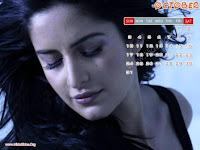 Katrina Kaif 2010 October Calendar Wallpaper