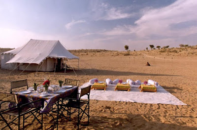camp in arid thar desert