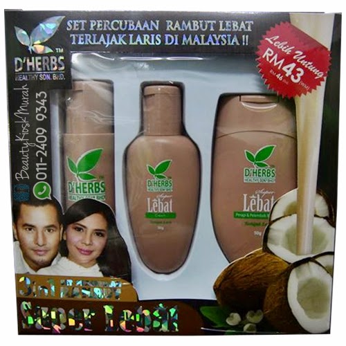 SET PERCUBAAN RAMBUT SUPER LEBAT 3 IN 1 D'HERBS  BEAUTY KIOSK