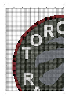 Toronto Raptors digital cross stitch - Tango Stitch