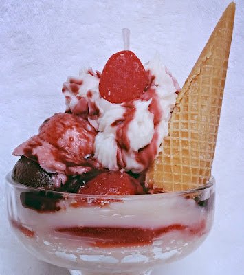 Strawberry Ice Cream Sundae Candle