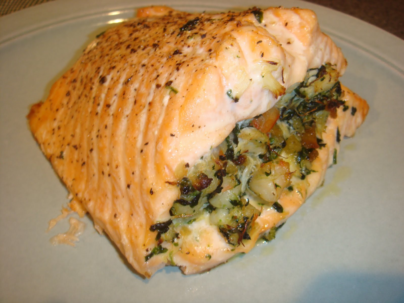 The Domestic Life: Seafood Stuffed Salmon