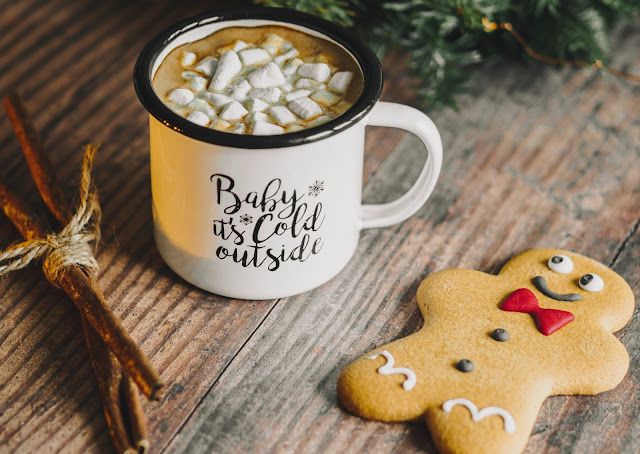 cosy hot chocolate and gingerbread man