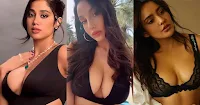 bollywood busty cleavage black outfit