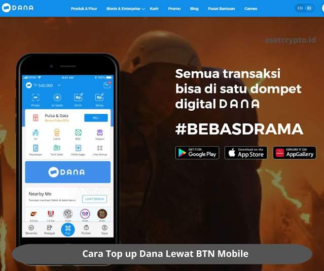 Cara Top up Dana Lewat BTN Mobile