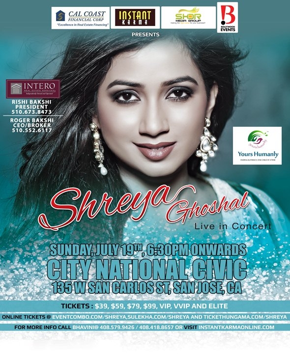 Shreya Ghoshal San Jose 