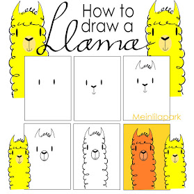 MeinLilaPark: How to draw a llama + alpaca clip art - Lama und Alpaka