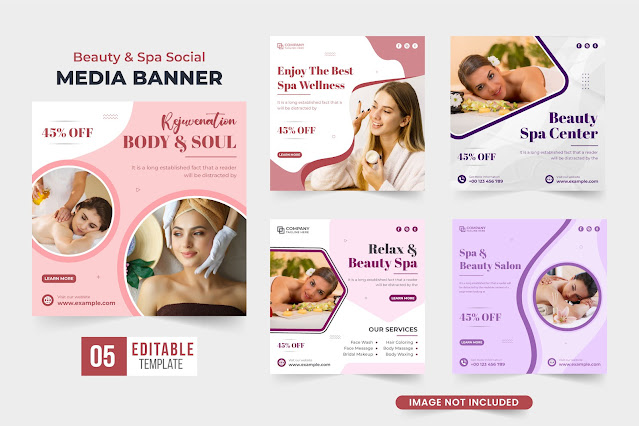 Spa treatment promotion template vector free download