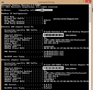 Cara mengetahui mac address network card