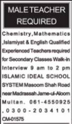 Islamic Ideal School System Teaching Latest Jobs