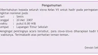 Contoh Announcement Tentang Kegiatan Sekolah