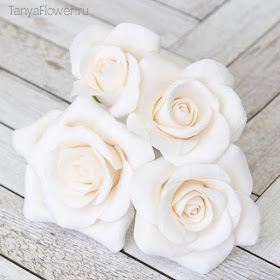 шпильки с розами из полимерной глины на свадьбу