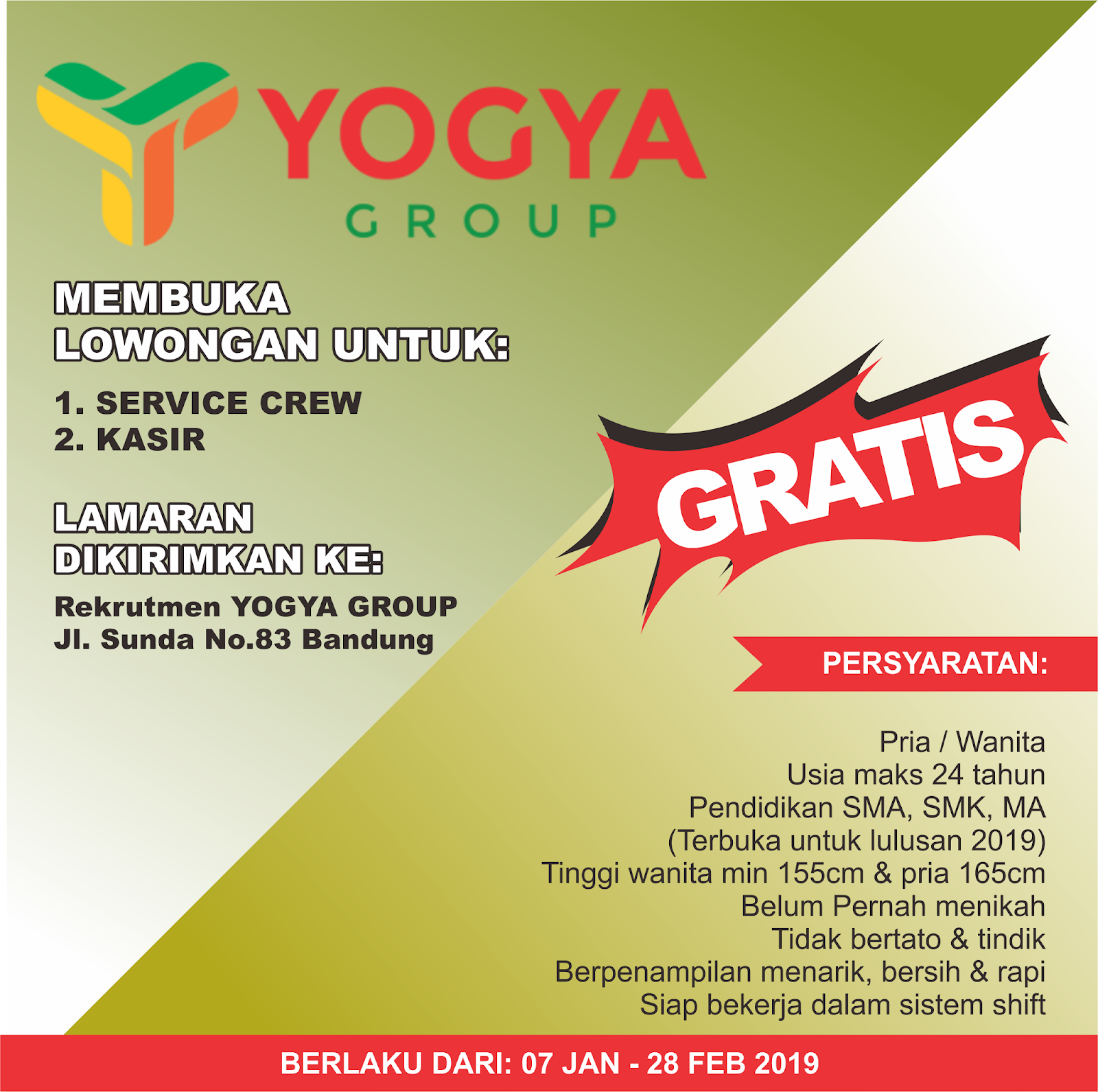 Lowongan Kerja Yogya Group 2019