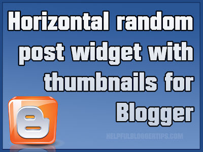 Horizontal random post widget thumbnails