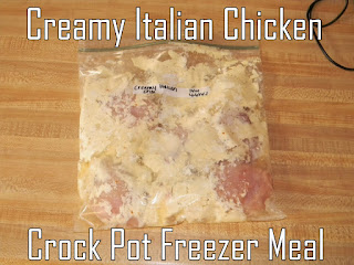 Growing to Four: Creamy Italian Chicken Crock Pot Freezer Meal