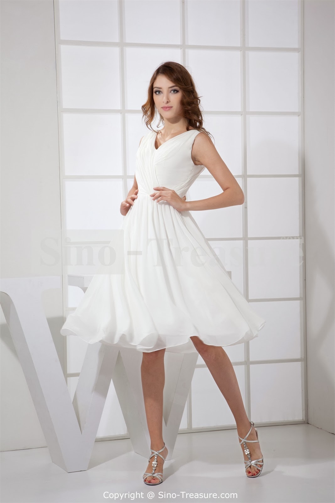 simple lace wedding dresses 2014 Sweet Knee Length Bridal Wedding Gown