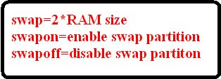 Swap partition swapon swapoff /etc/fstab Ram