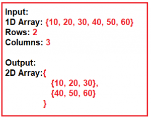 How to convert a one-dimensional array to a two-dimensional array in C#