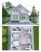 Planos y Fachadas 3D de Casas Pequeñas
