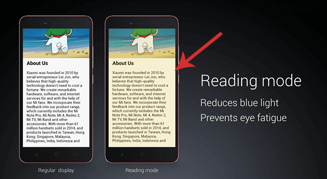 what is Reading Mode inwards redmi Note 4